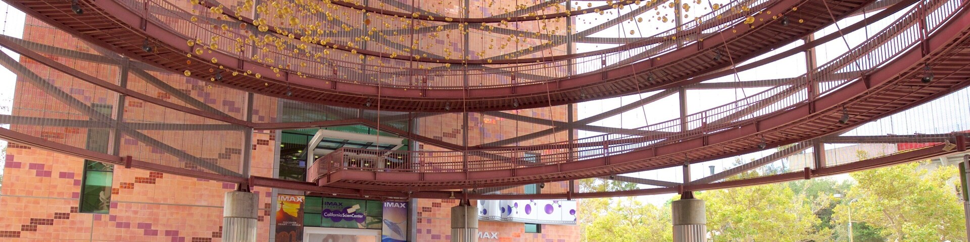 California Science Center featuring interior views as well as a large group of people