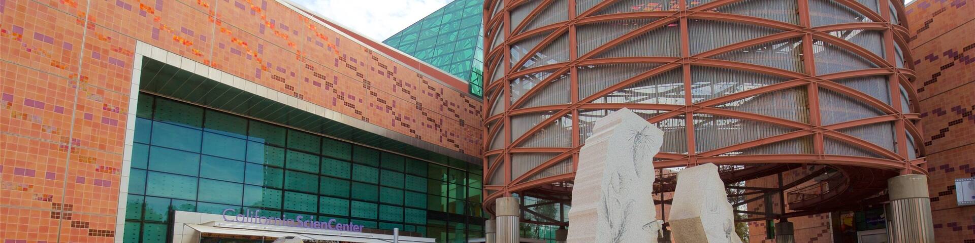 California Science Center which includes outdoor art as well as a small group of people