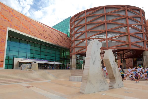 California Science Center which includes outdoor art as well as a small group of people