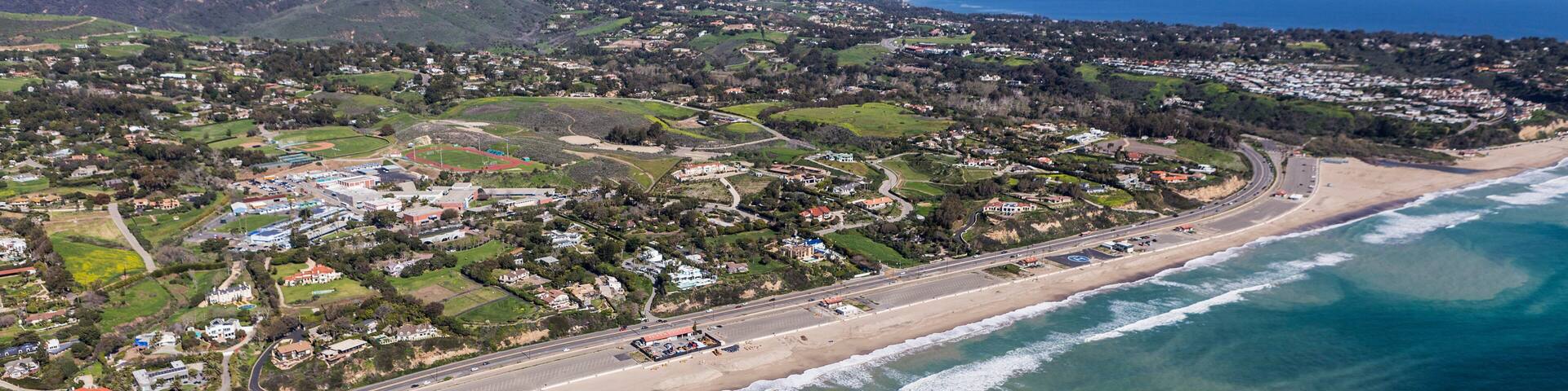 Aerial Zuma Beach Malibu California