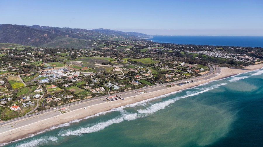 Aerial Zuma Beach Malibu California