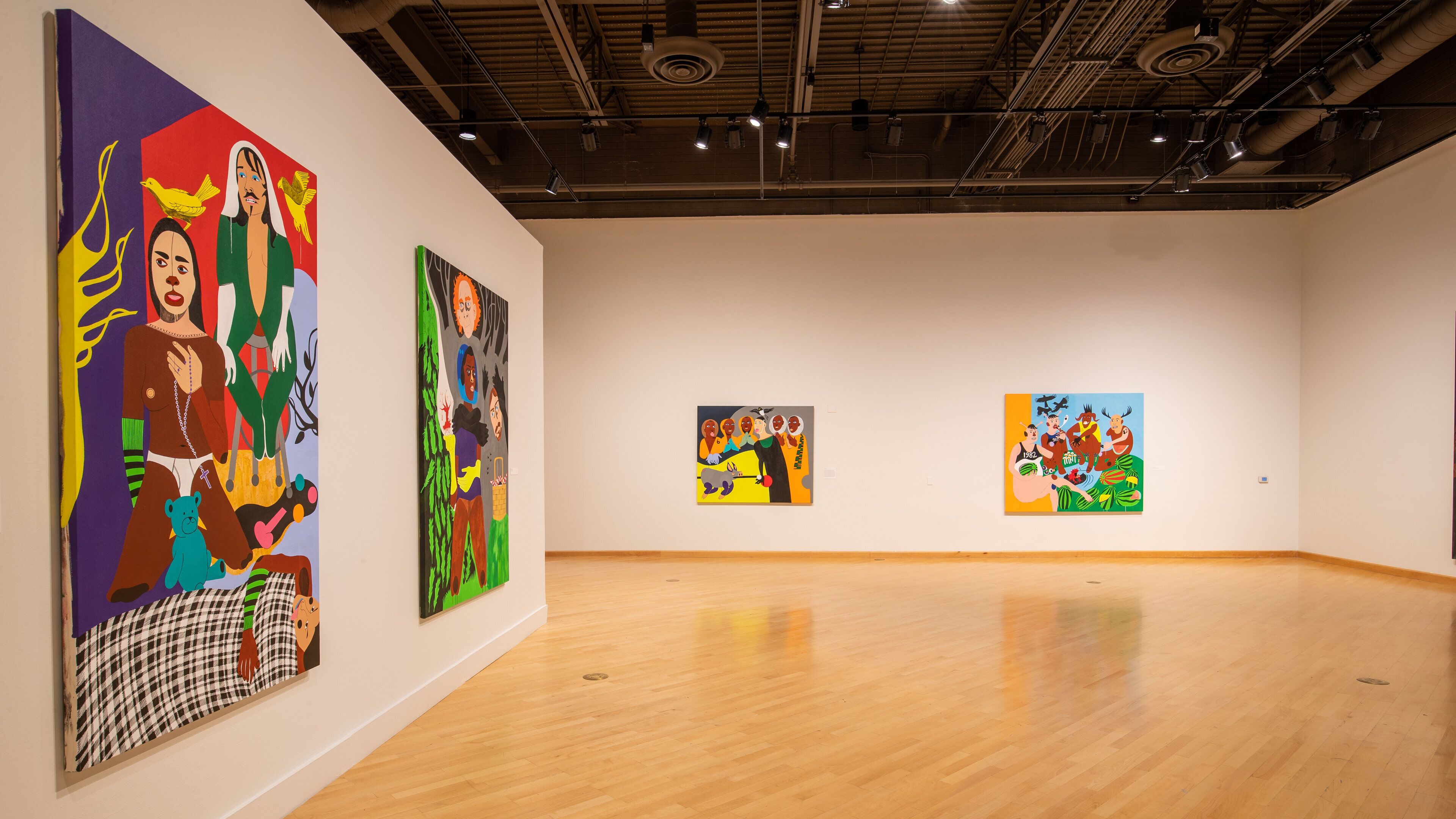California African American Museum showing art and interior views