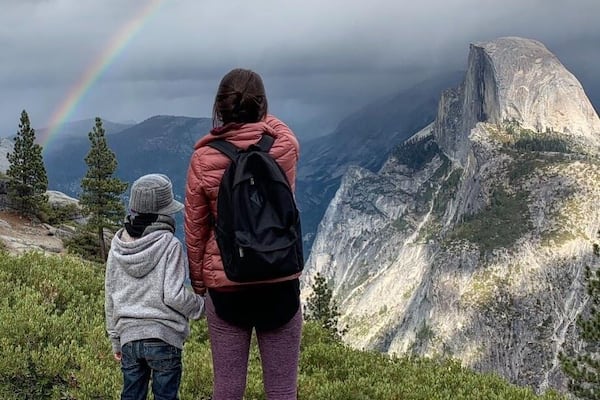 When you are at the right place at the right time, you get to see a rainbow streak across the sky above the magnificent Half Dome. Enjoying this moment with my little one and cherishing it forever. <3 #Adventure #travel #roadtrips #california #usa #glacierpoint #halfdome #views #outdoors #nature #landscape #rainbows #skygazing #lifestyle #familyvacations