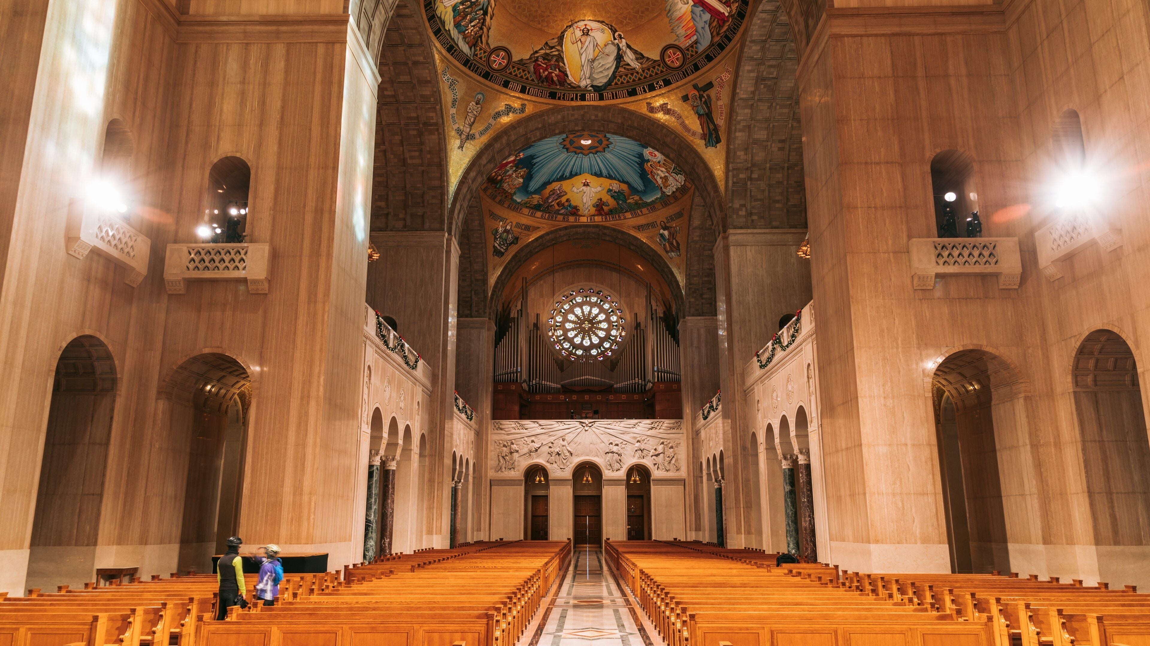 Basilica of the National Shrine of the Immaculate Conception which includes a church or cathedral, heritage architecture and heritage elements
