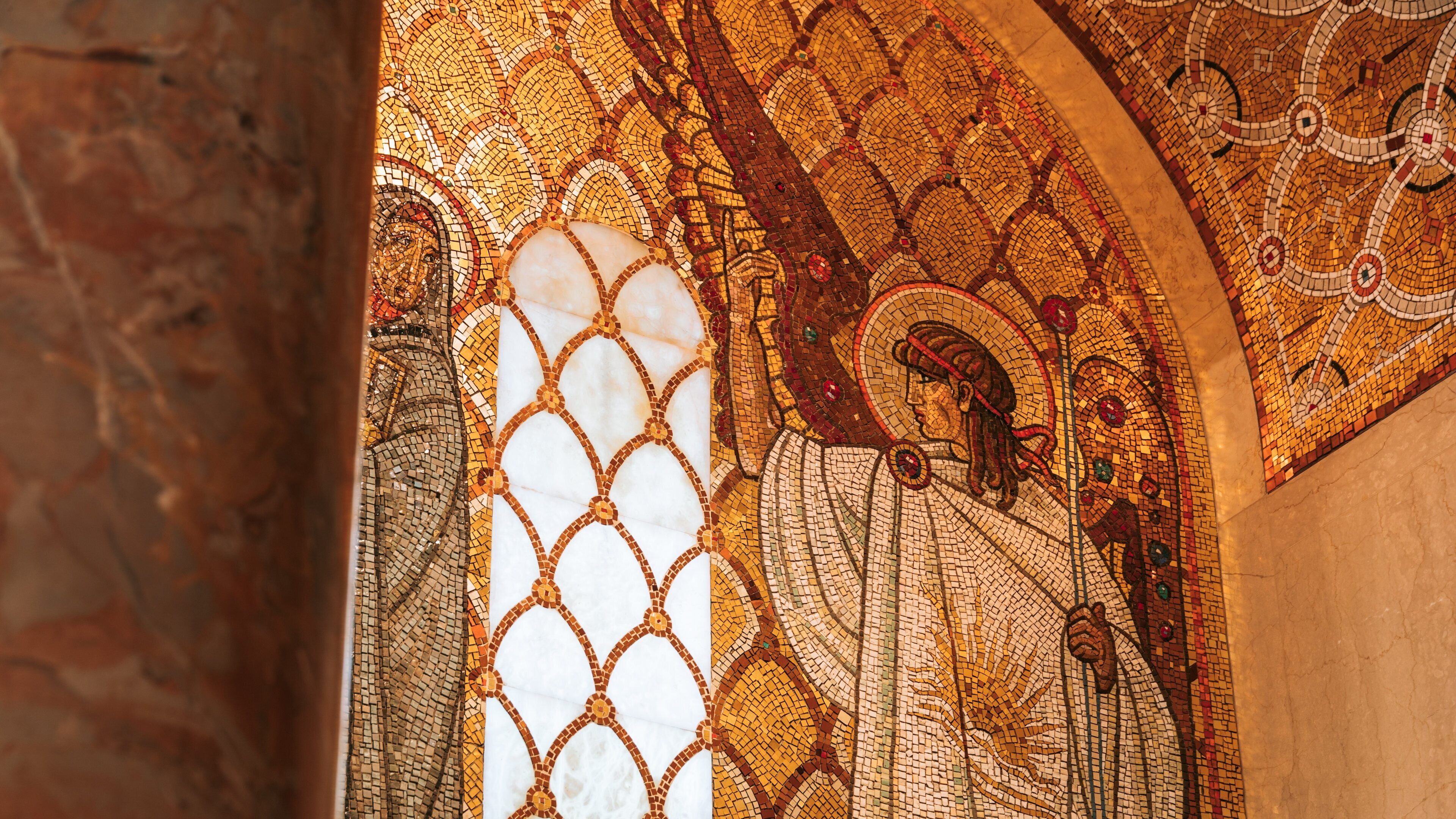 Basilica of the National Shrine of the Immaculate Conception featuring religious elements, heritage elements and art