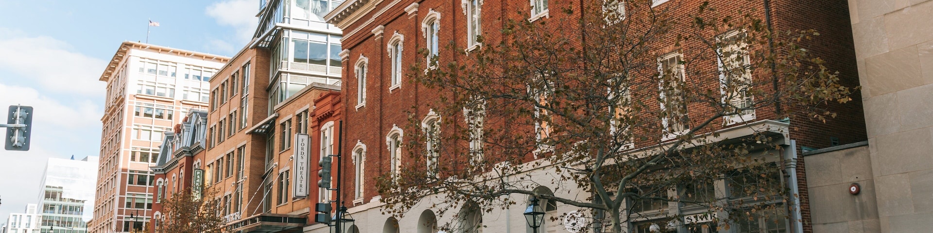 Ford\'s Theater featuring a city