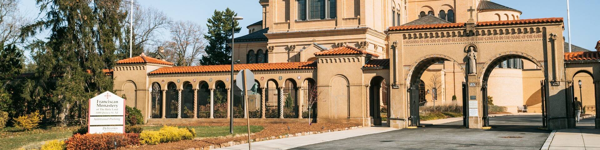 A historic church with a dome and arched entrance.