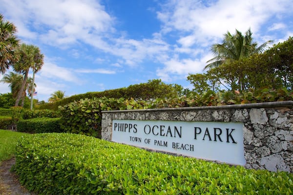 Señal para el Parque Ocean Phipps en Palm Beach.