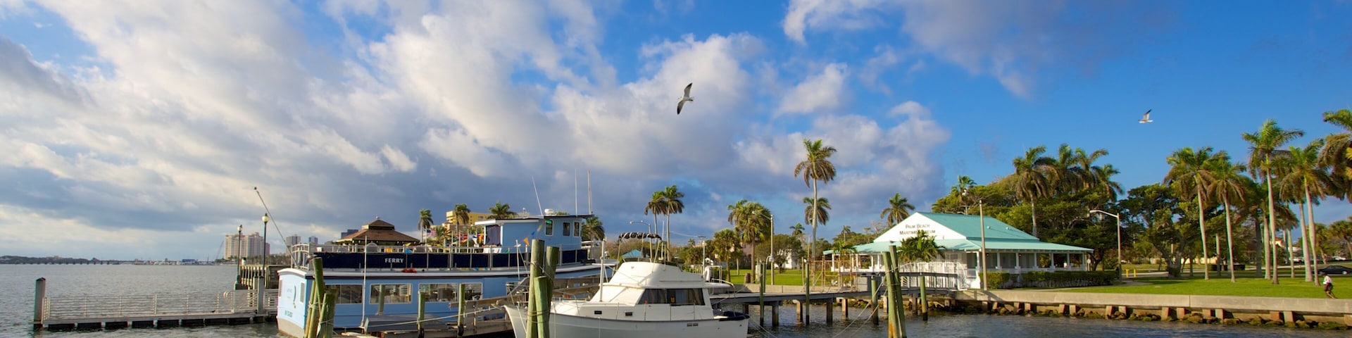Palm Beach Maritime Museum featuring a marina and general coastal views