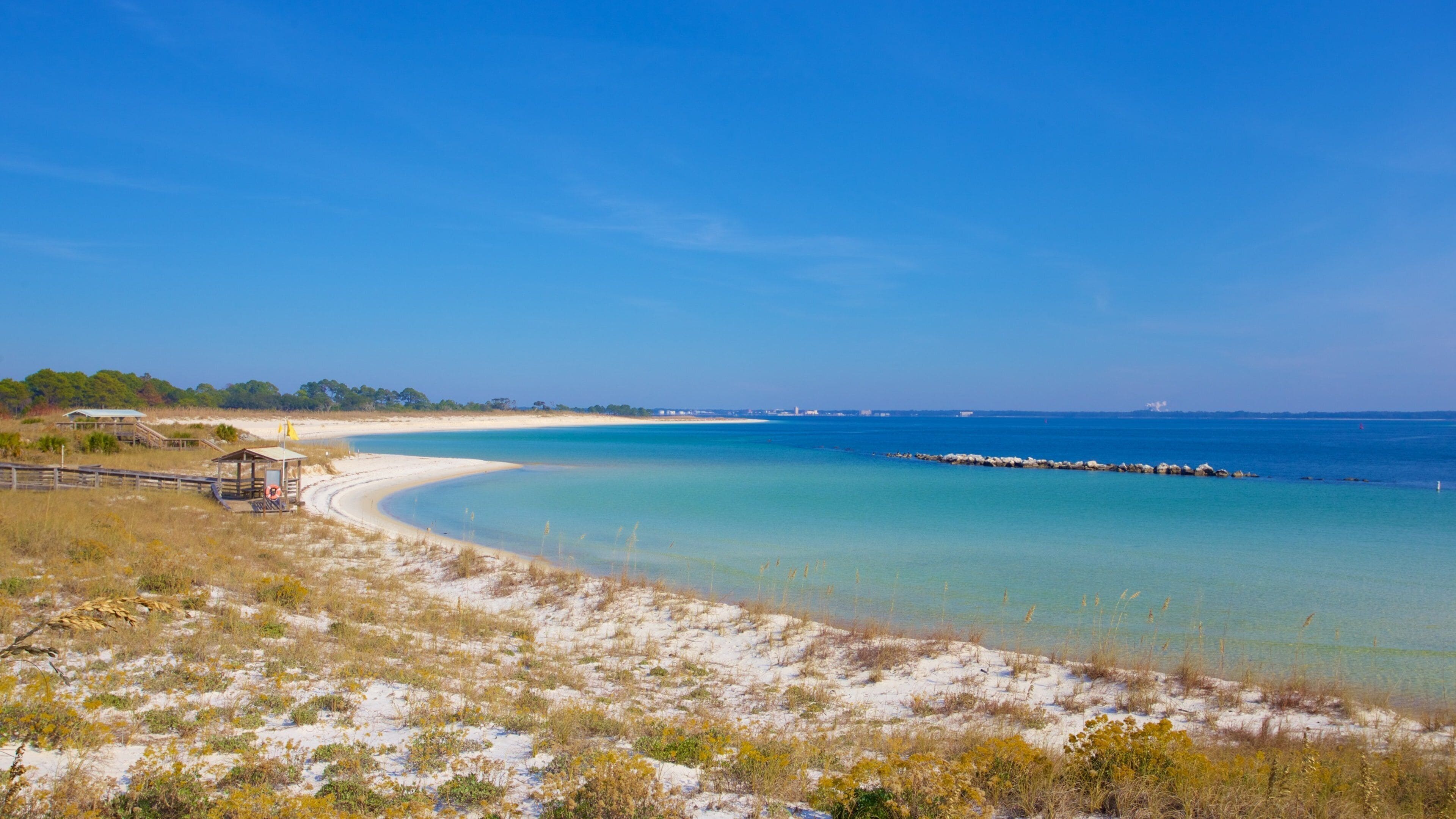 St. Andrews State Park showing a beach and tranquil scenes