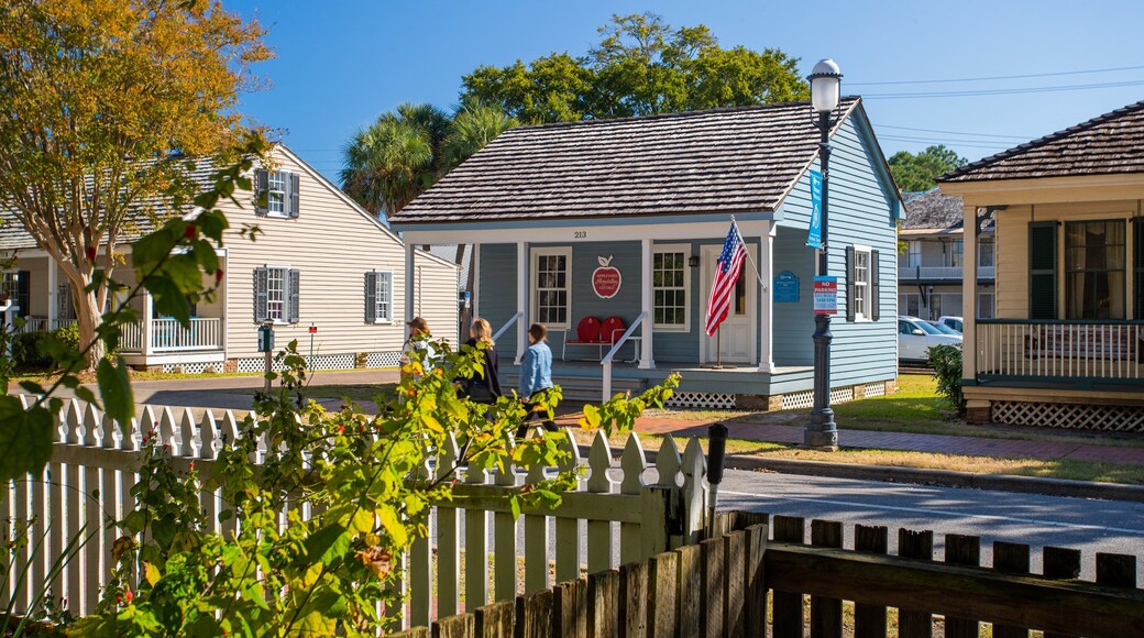 Historic Pensacola Village which includes street scenes and a house as well as a small group of people