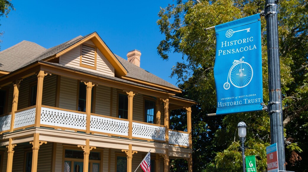 Historic Pensacola Village which includes a house and signage