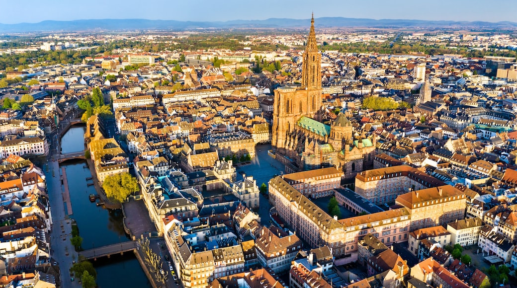 Aerial view of Strasbourg Cathedral in Alsace, France