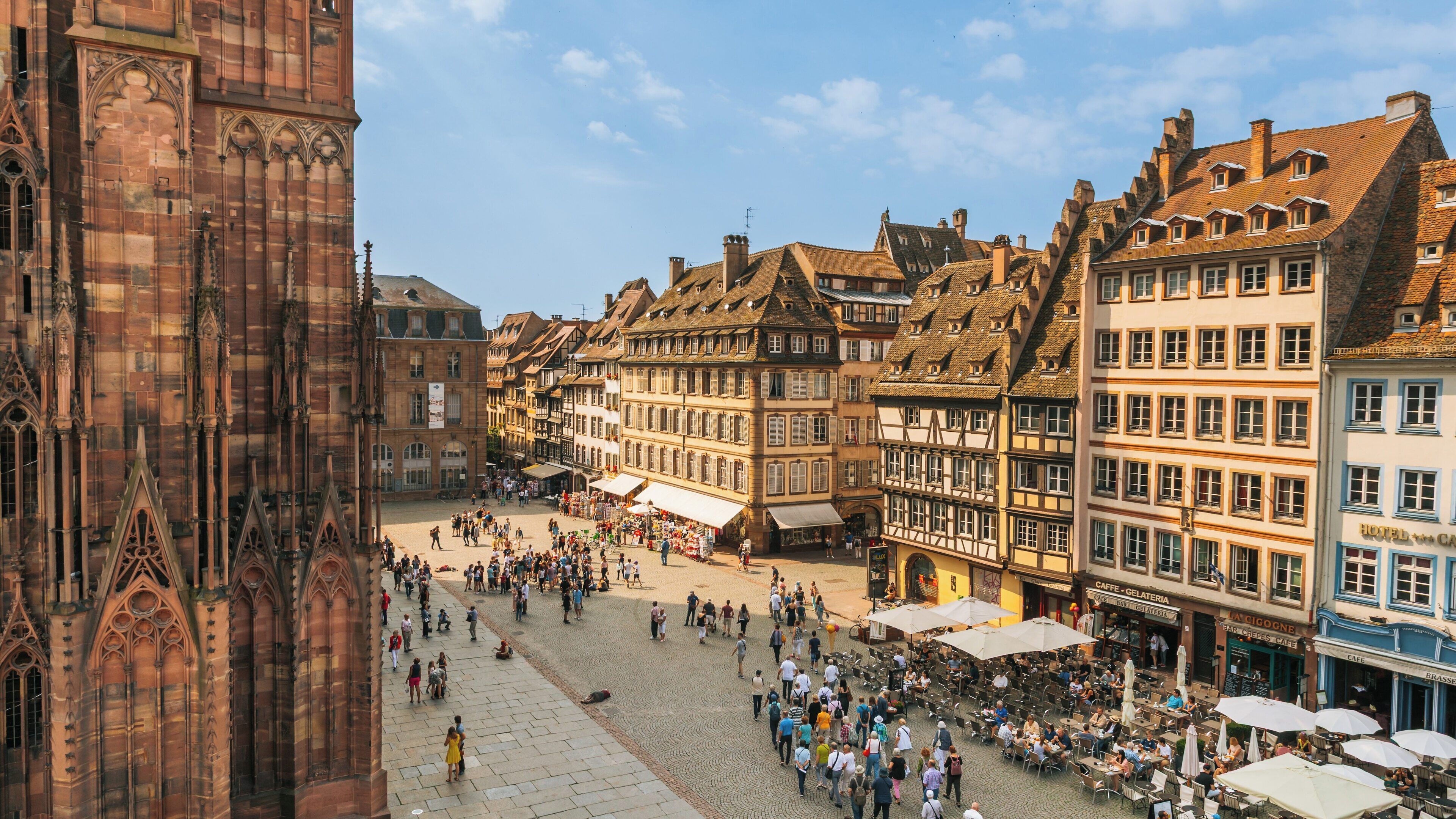 Exploring the historic center of Strasbourg with picturesque architecture near Strasbourg Cathedral in Grand Est, France