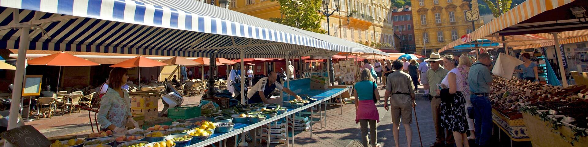 Vieux-Nice mettant en vedette ville, marchés et nourriture