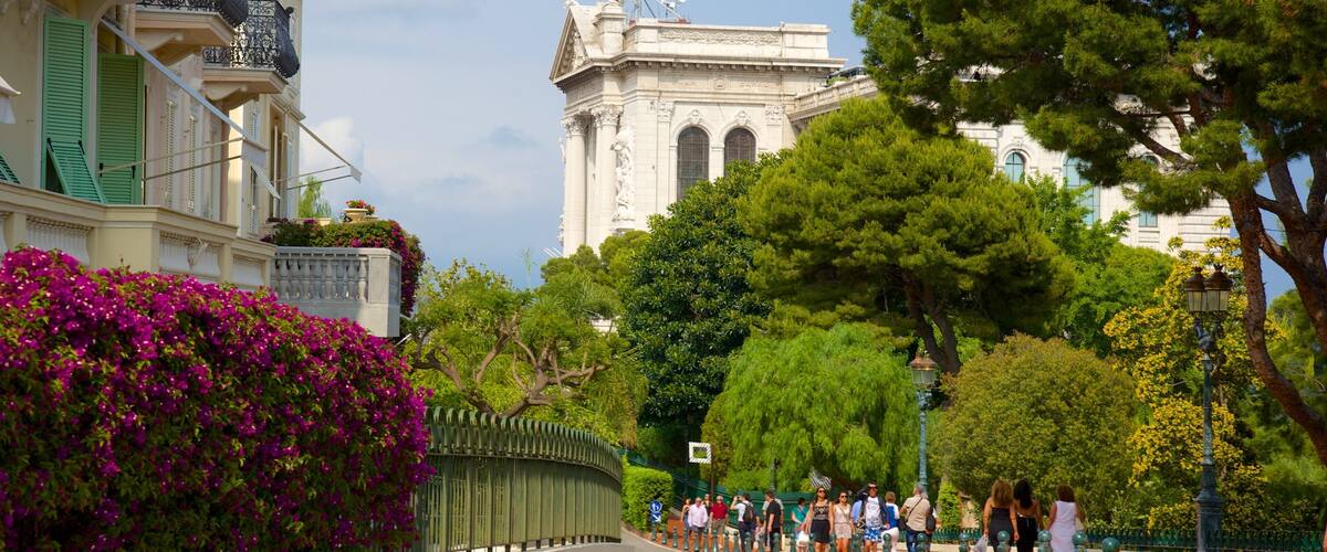 Oceanographic Museum featuring street scenes and a garden