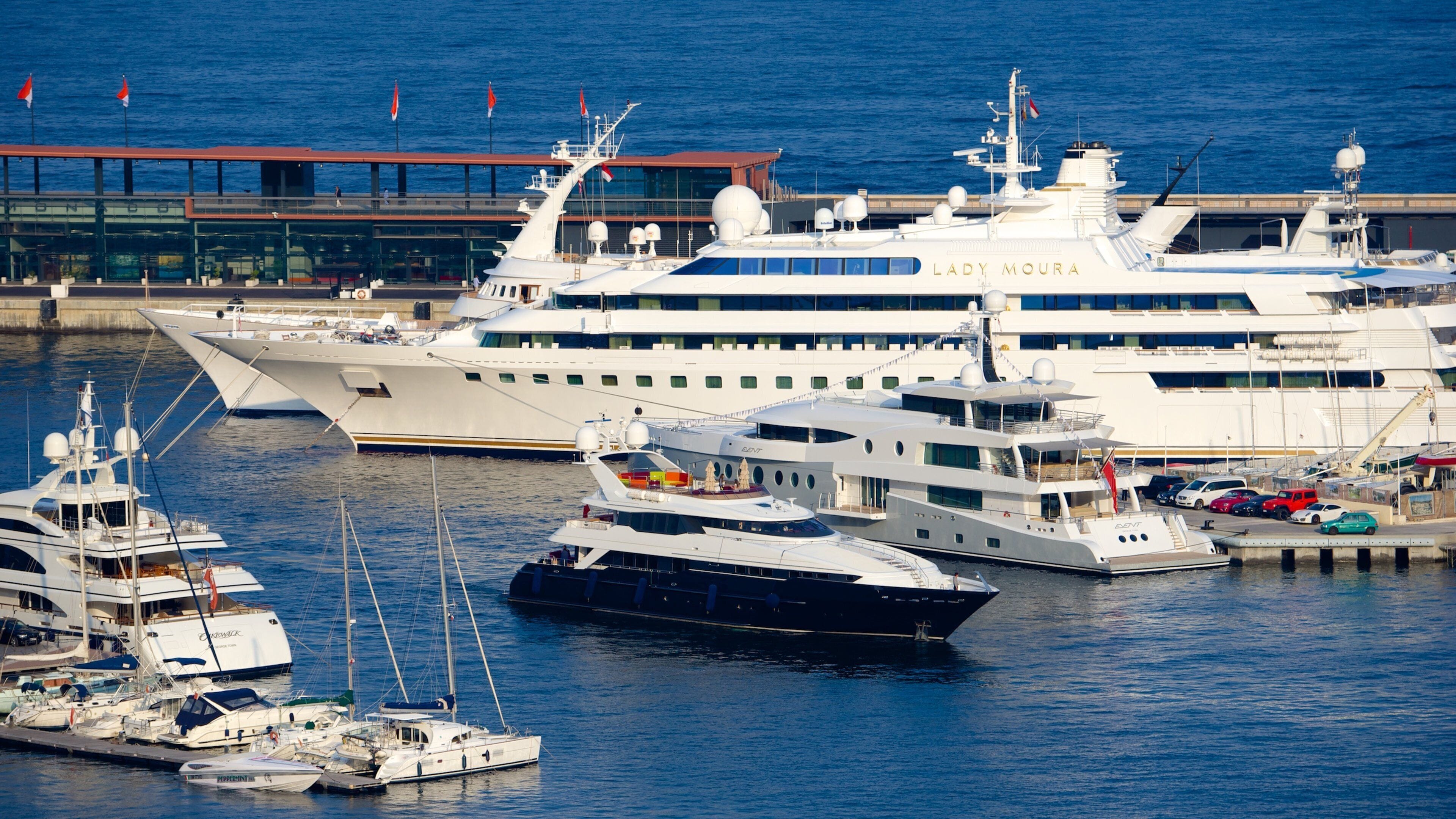 Monaco Harbour which includes a bay or harbor