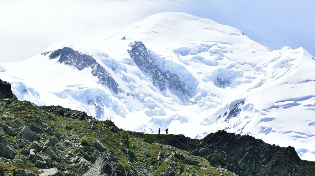 Mont Blanc which includes tranquil scenes, snow and hiking or walking