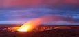 A volcanic landscape with a lava flow.