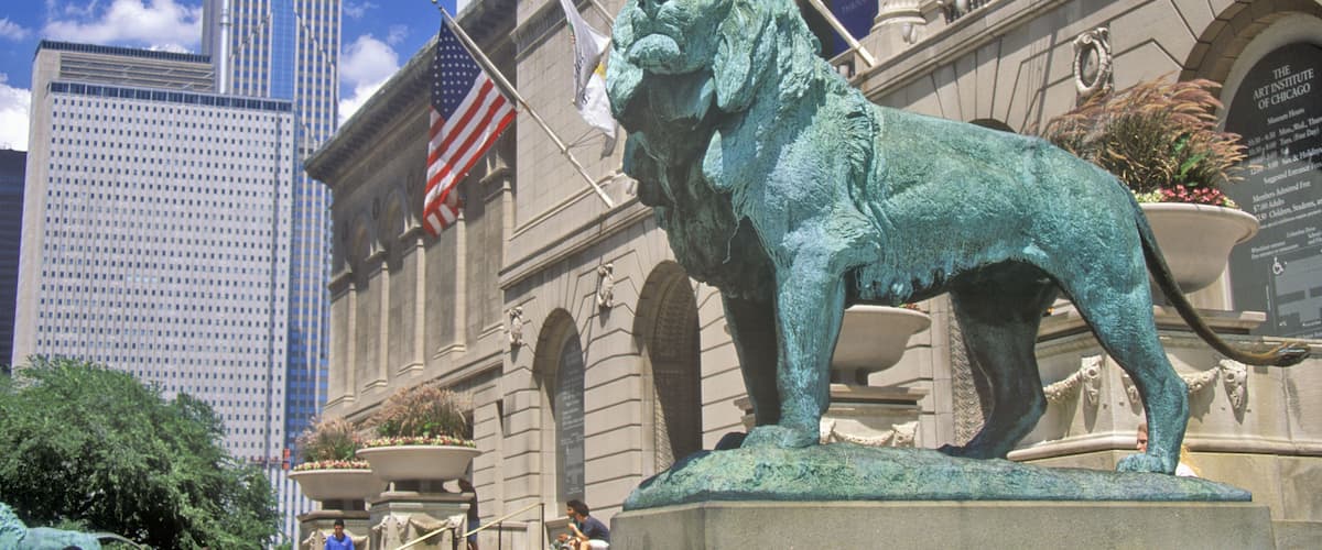 Entrance to the Art Institute of Chicago Museum, Chicago, Illinois