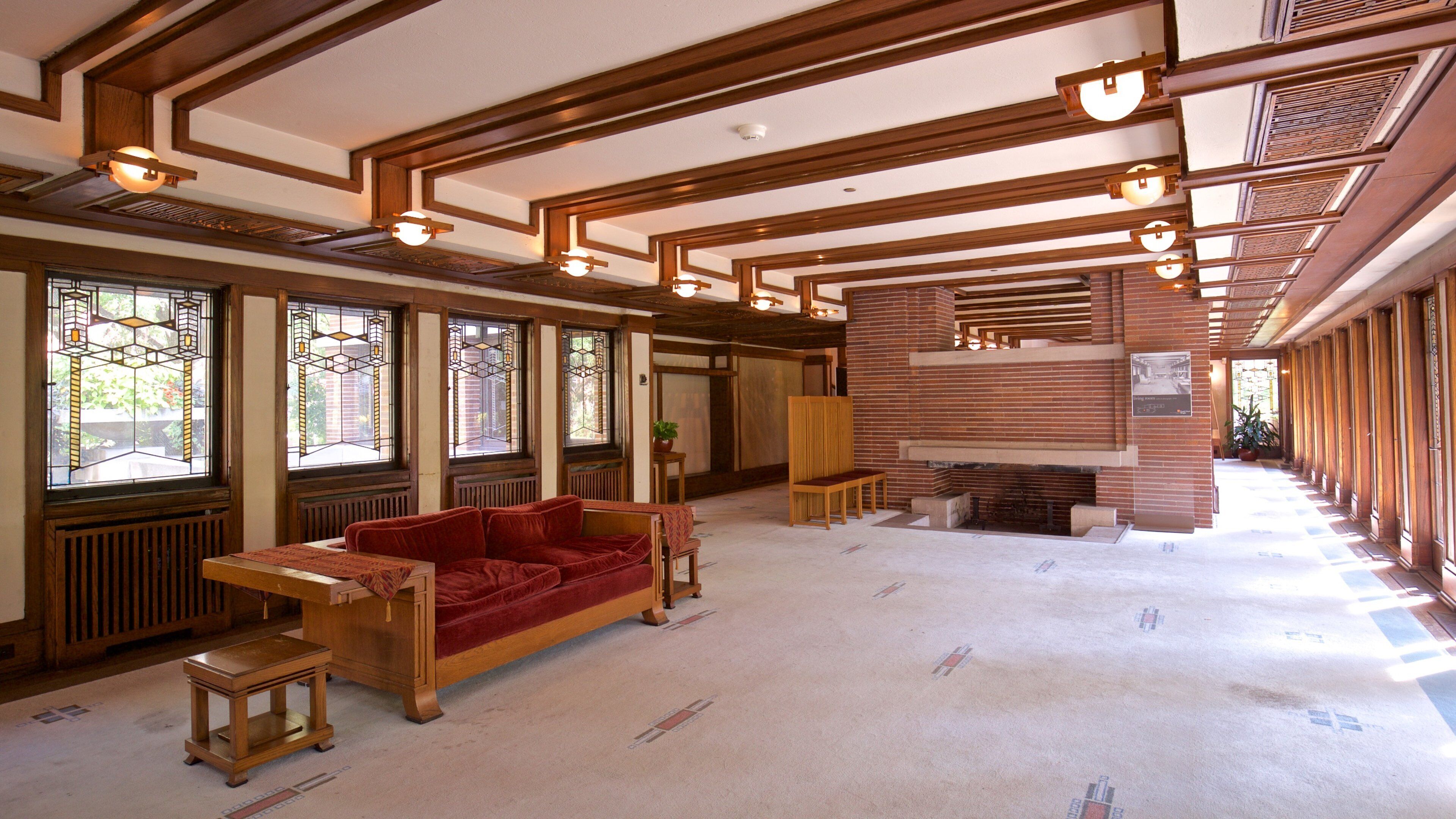 Robie House showing heritage elements and interior views