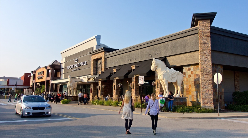 Woodfield Mall which includes street scenes as well as a couple