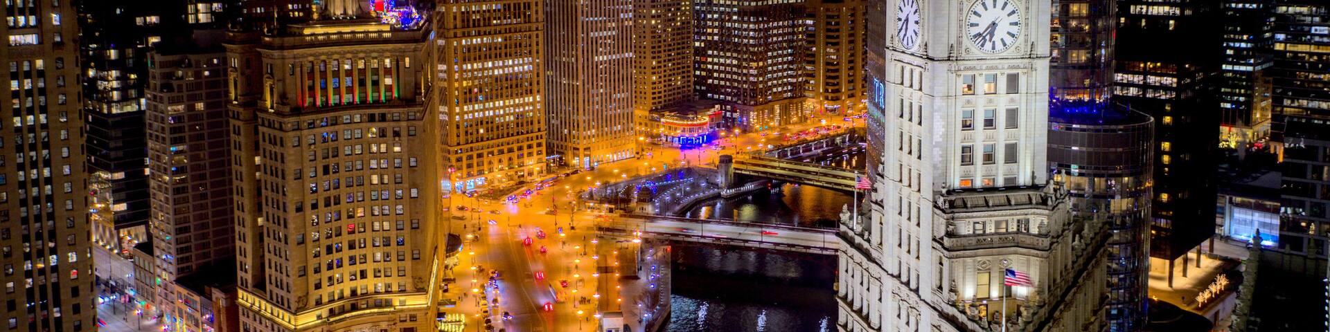 Chicago River During Christmas