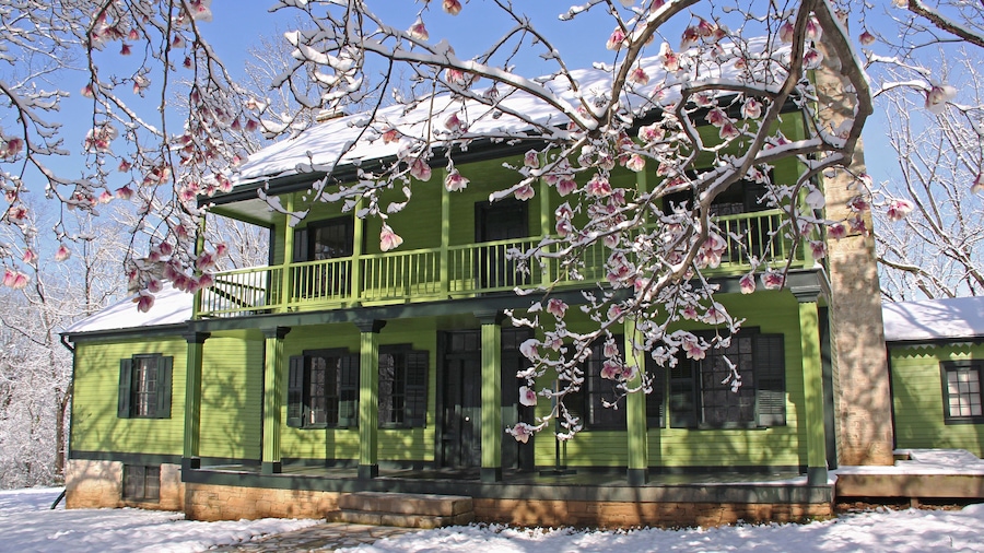 Ulysses S. Grant National Historic Site featuring snow and a house