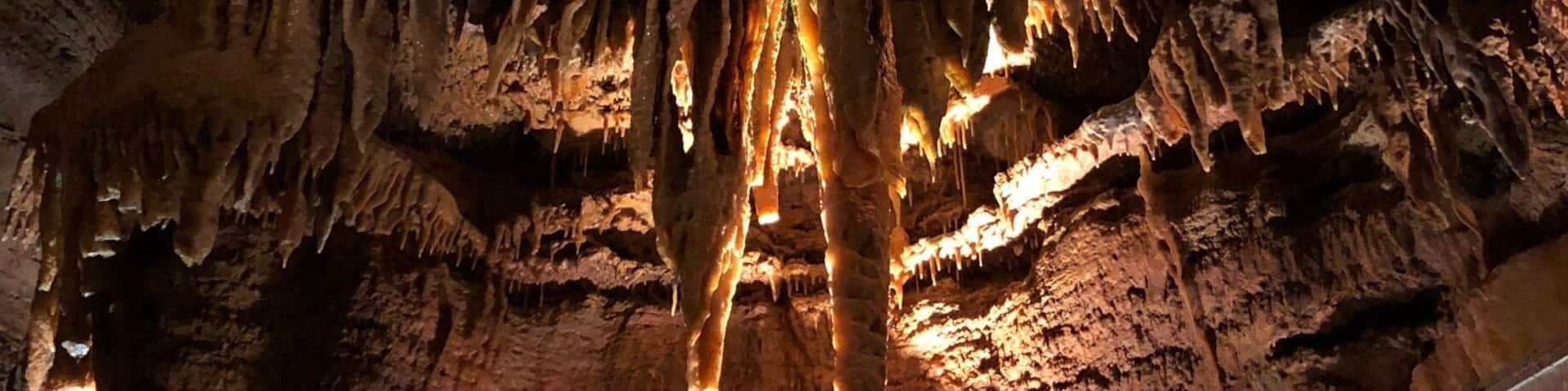Inside of a giant cave underground the Silver Dollar City.