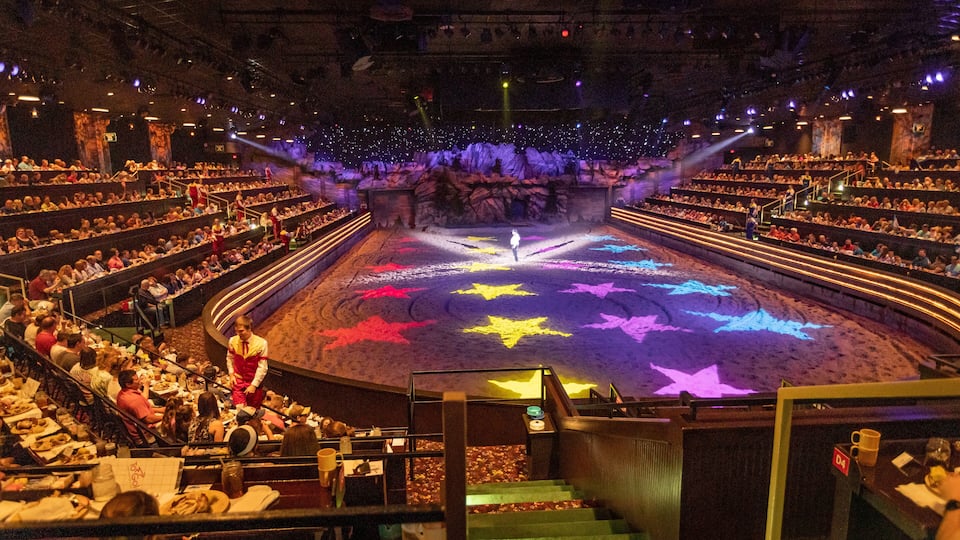 Dolly Parton\'s Stampede Dinner Attraction showing performance art, interior views and theater scenes