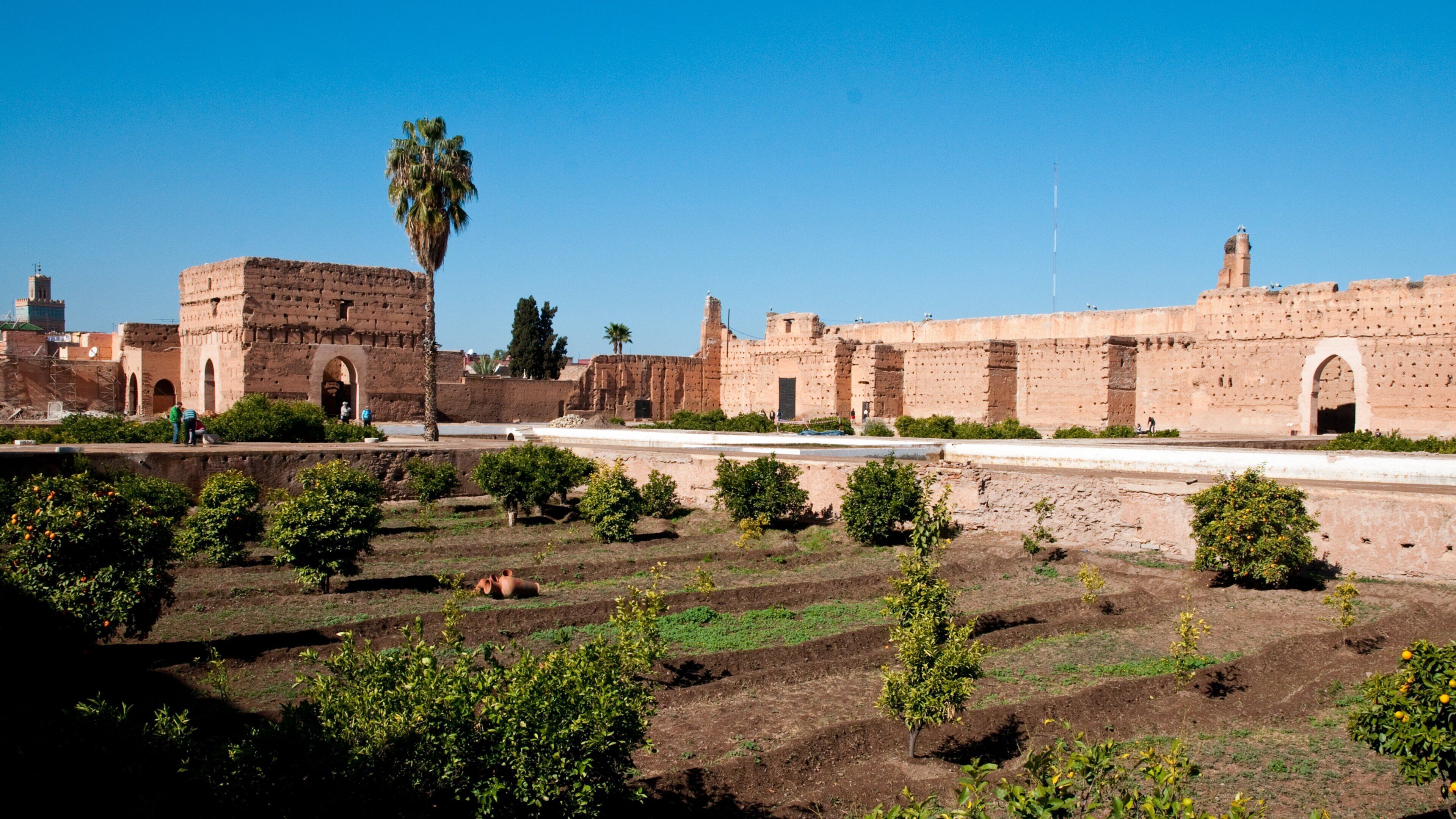 El Badi Palace which includes farmland and heritage elements
