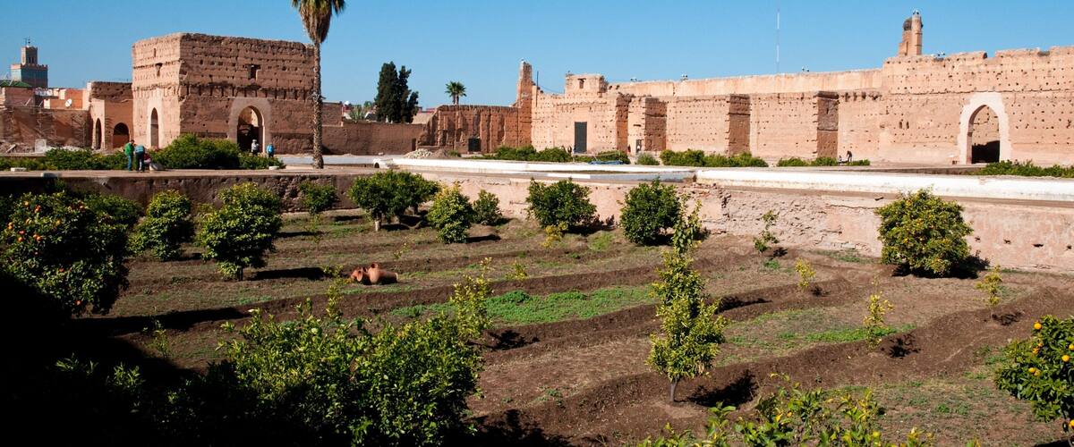 El Badi Palace which includes farmland and heritage elements