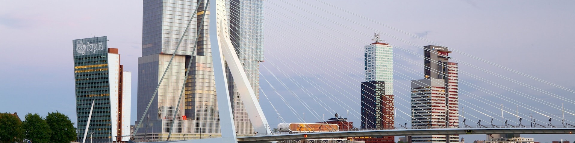 Erasmus Bridge which includes a bridge, modern architecture and city views