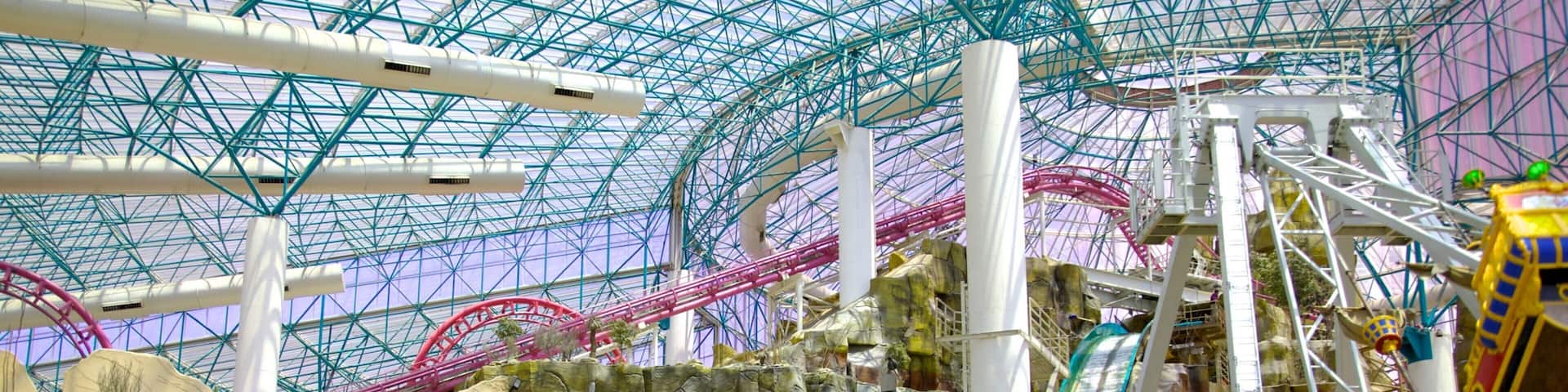 Exciting indoor attractions at Adventuredome Theme Park in Las Vegas, Nevada offer thrilling rides and vibrant fun for all ages