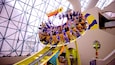 Thrilling ride at Adventuredome Theme Park in Las Vegas offers excitement and fun for all ages during a sunny day
