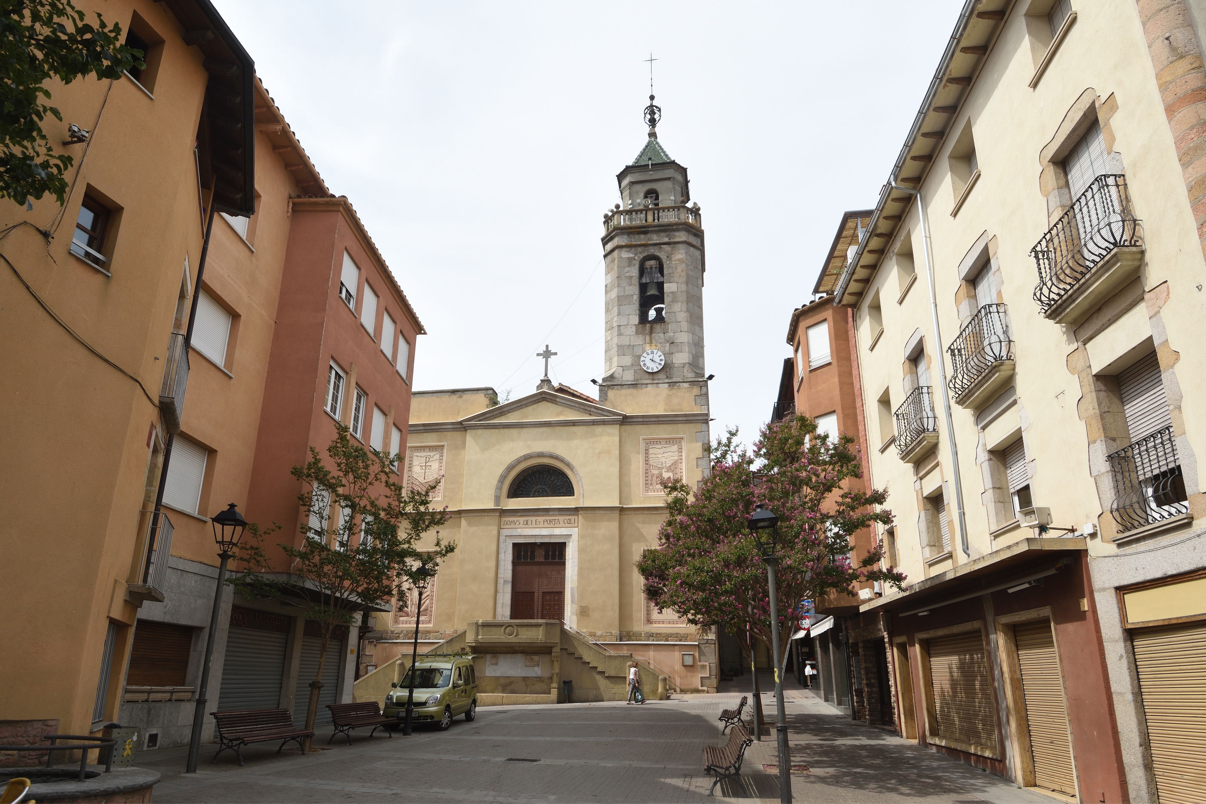Parish church of Sant Hilari Sacalm, La Selva, Girona province, Catalonia, Spain
