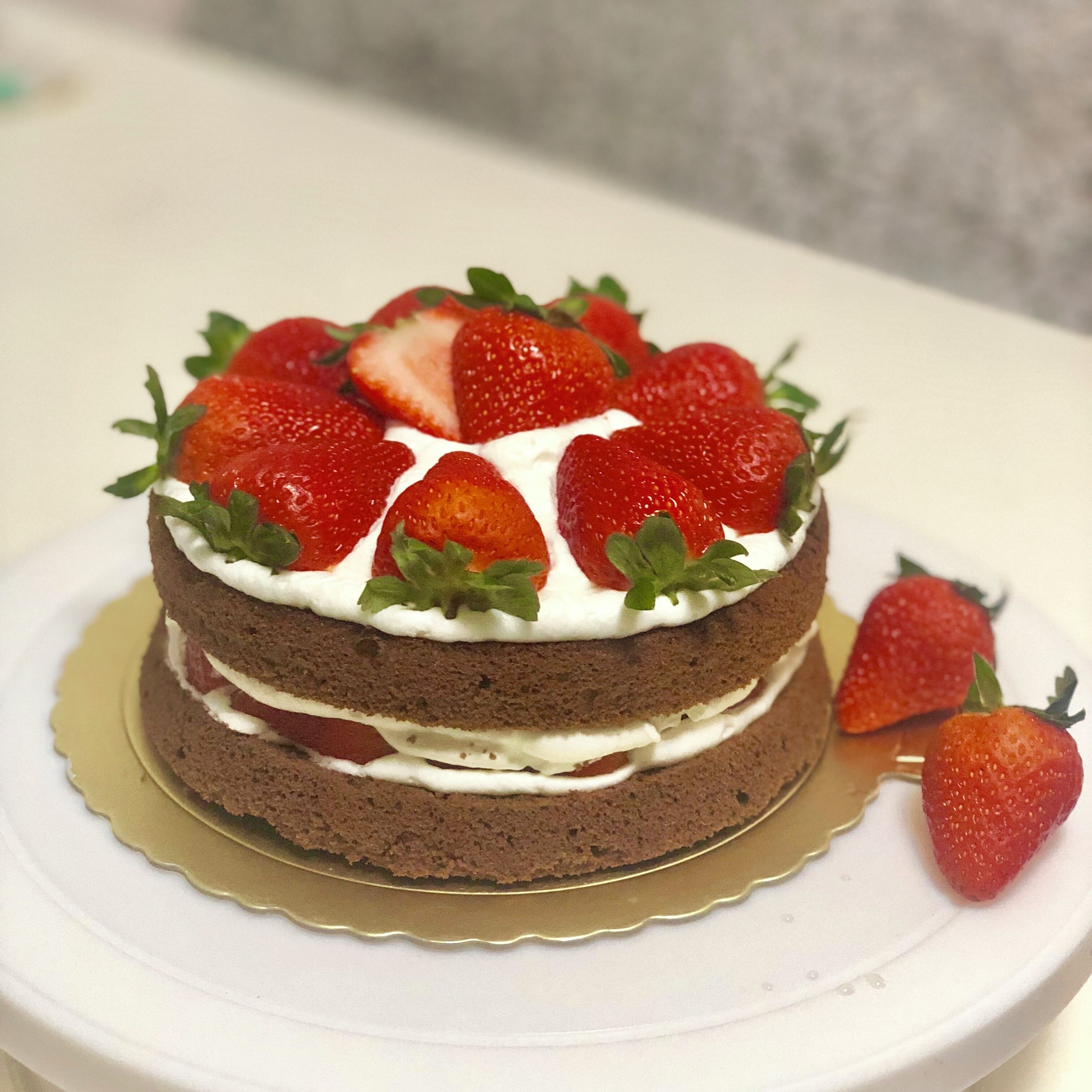 #LifeAtExpedia
My homemade chocolate strawberry cake for my friend's birthday!