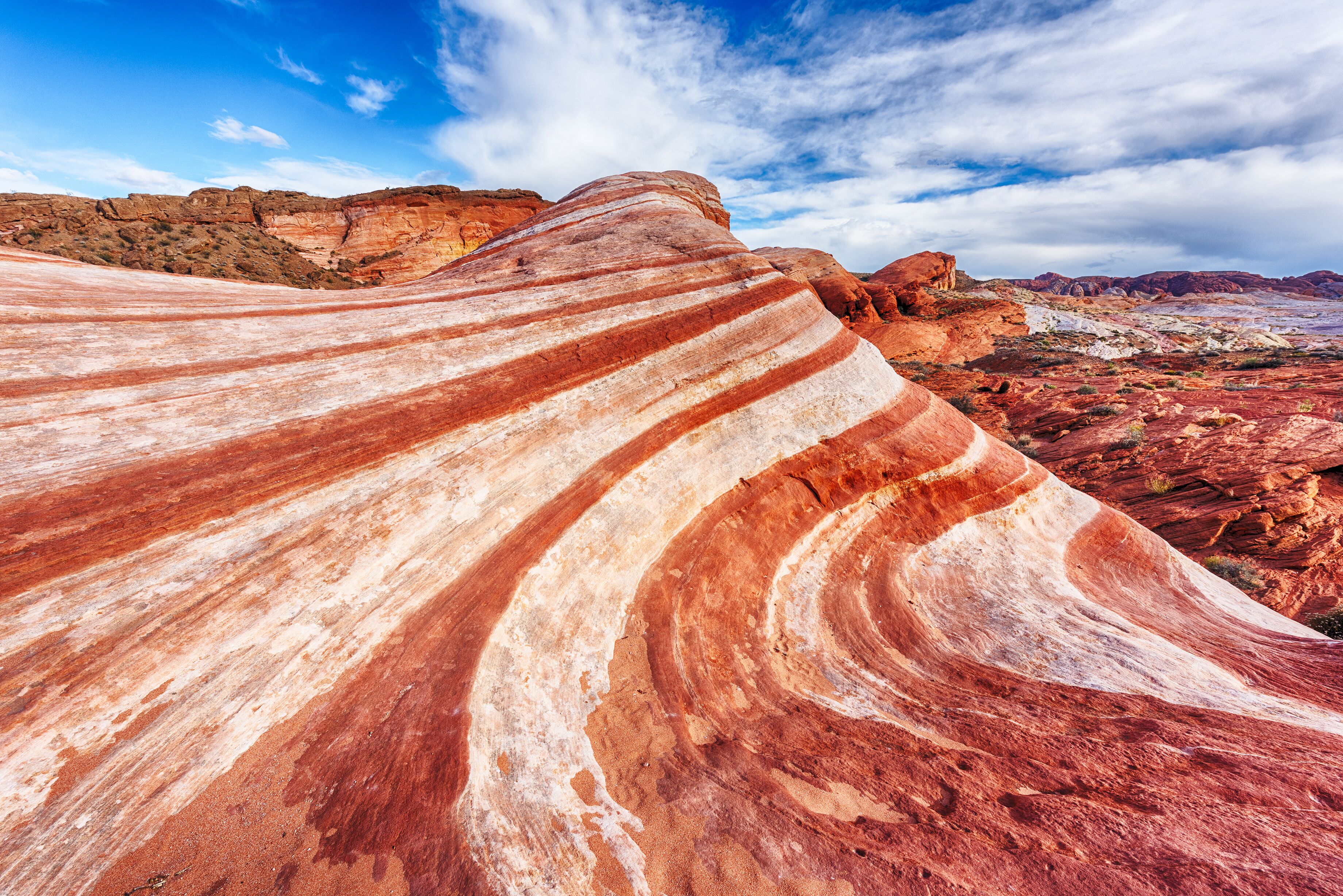 Amazing colors and shape of the Fire Wave rock in Valley of Fire State Park, Nevada, USA; Shutterstock ID 340109873; Purchase Order: -