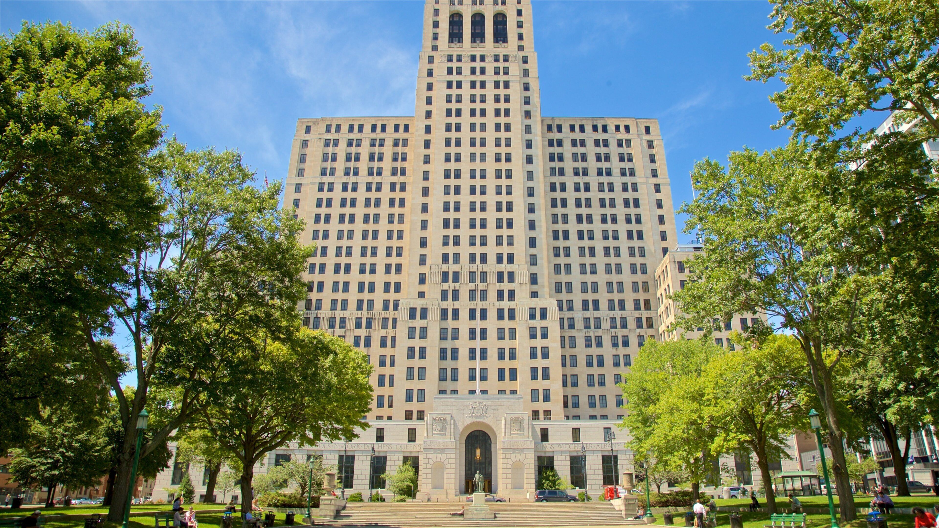 Alfred E. Smith State Office Building featuring a park and modern architecture