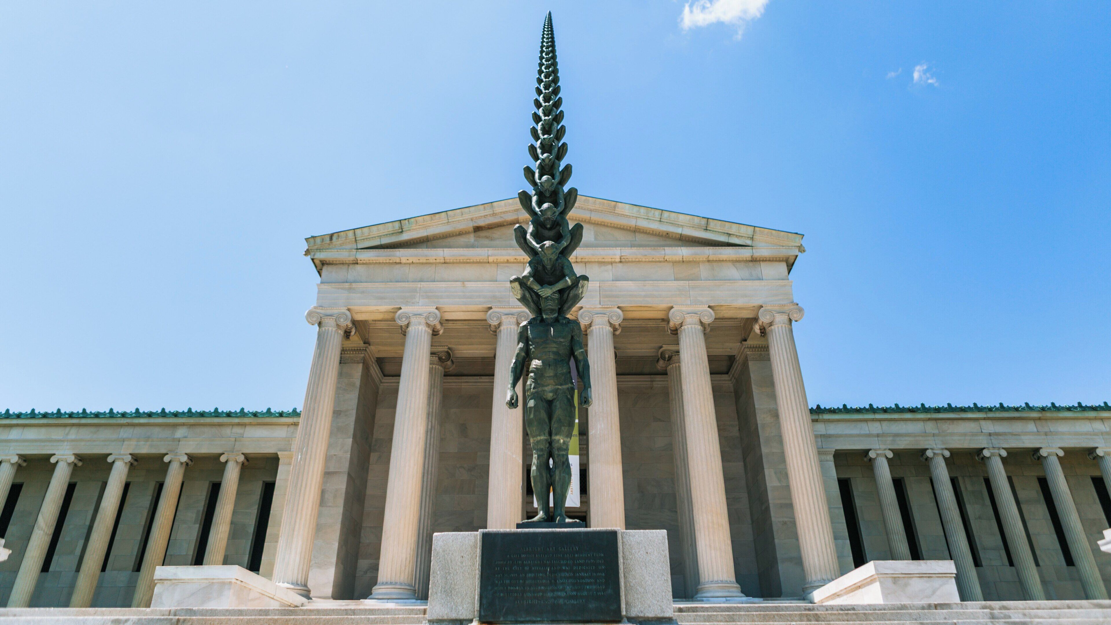 Buffalo AKG Art Museum showcases stunning architecture and a striking sculpture in North Buffalo, New York