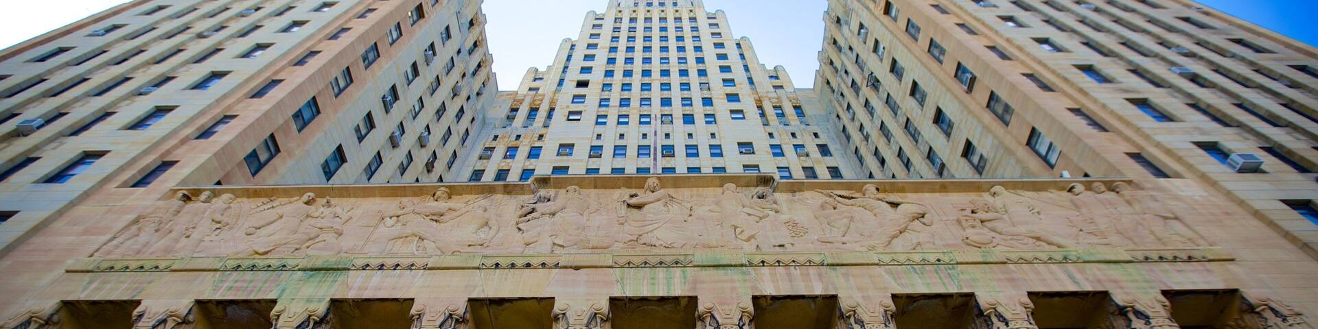 Buffalo City Hall which includes street scenes, heritage architecture and an administrative buidling