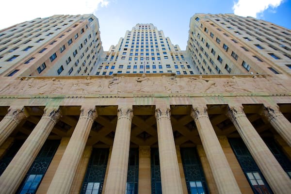 Buffalo City Hall which includes street scenes, heritage architecture and an administrative buidling