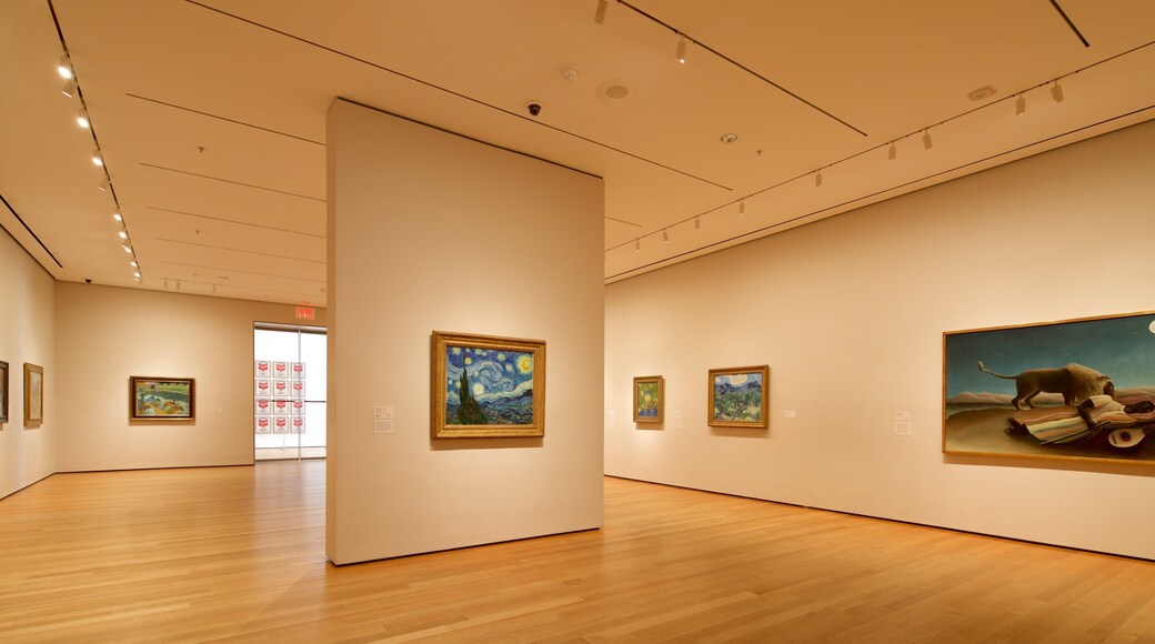 Museum of Modern Art som viser interiør og kunst