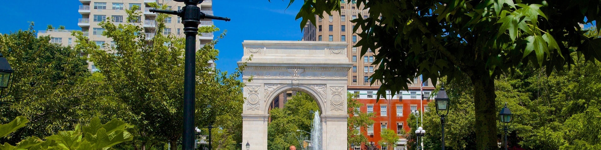 Washington Square Park ofreciendo jardín
