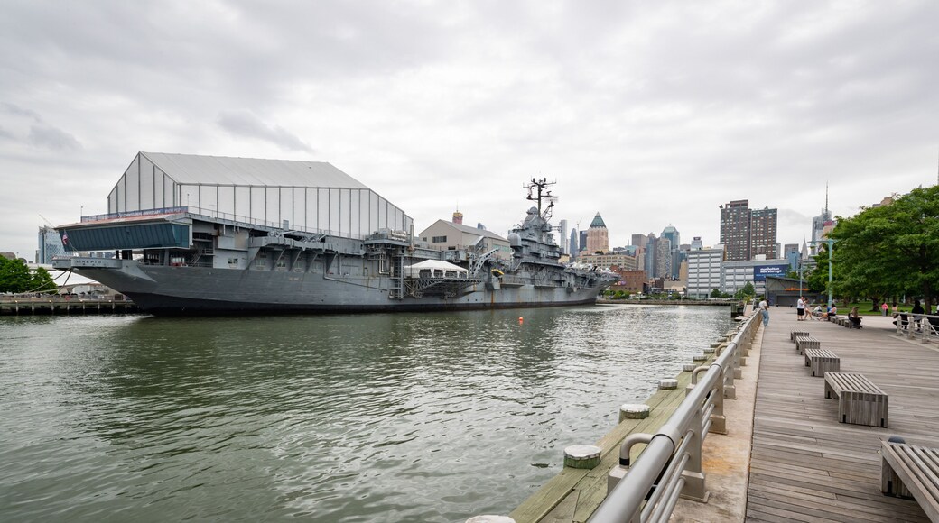 Intrepid Sea, Air and Space Museum featuring a marina and military items