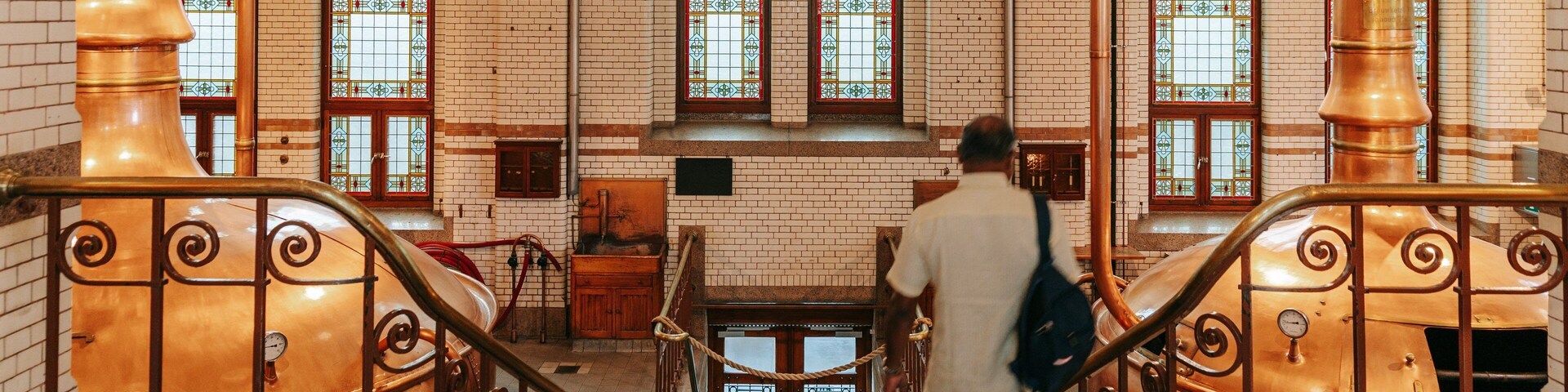 Heineken Experience featuring interior views and heritage elements as well as an individual male