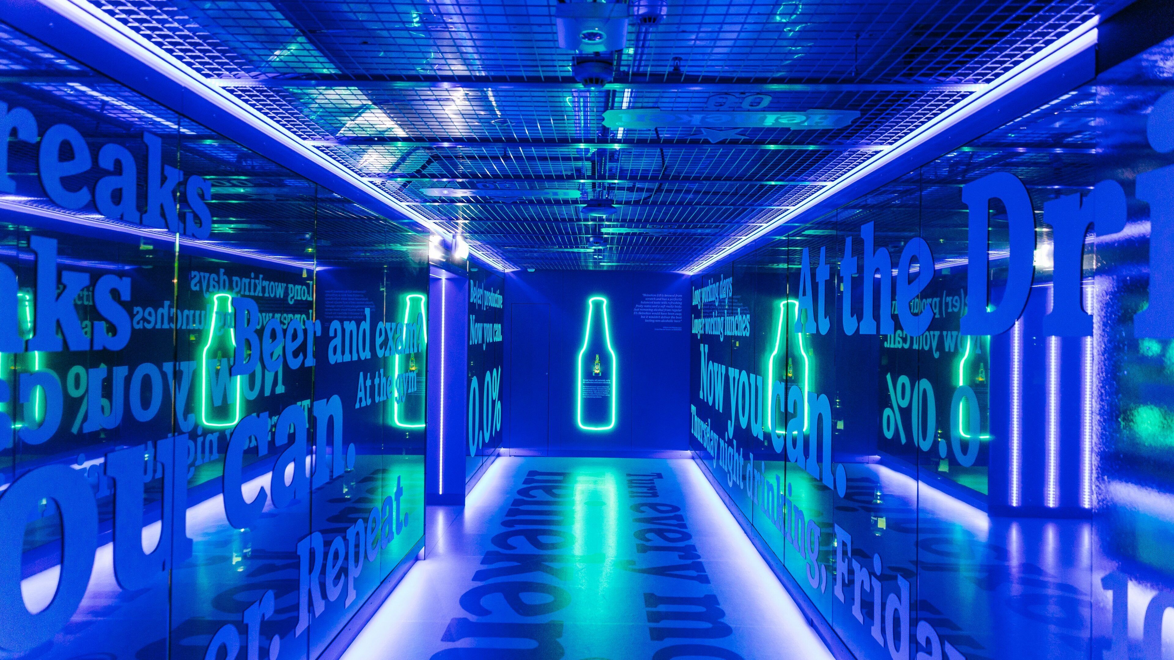 Heineken Experience featuring signage and interior views