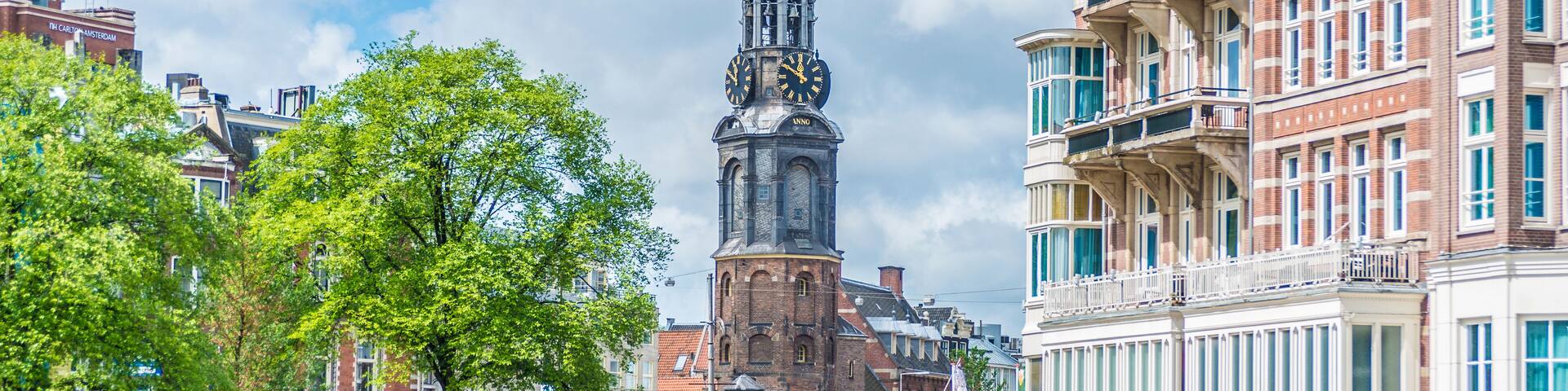 The Munttoren tower in Amsterdam, Netherlands.