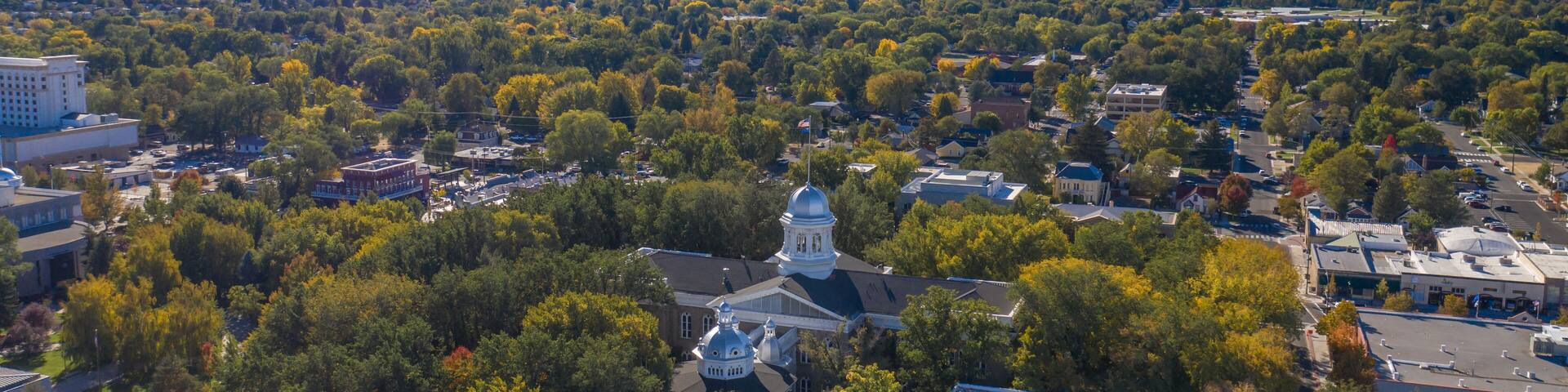 CARSON CITY, NEVADA, UNITED STATES - Oct 14, 2020: Carson City, Nevada State Capitol Mall