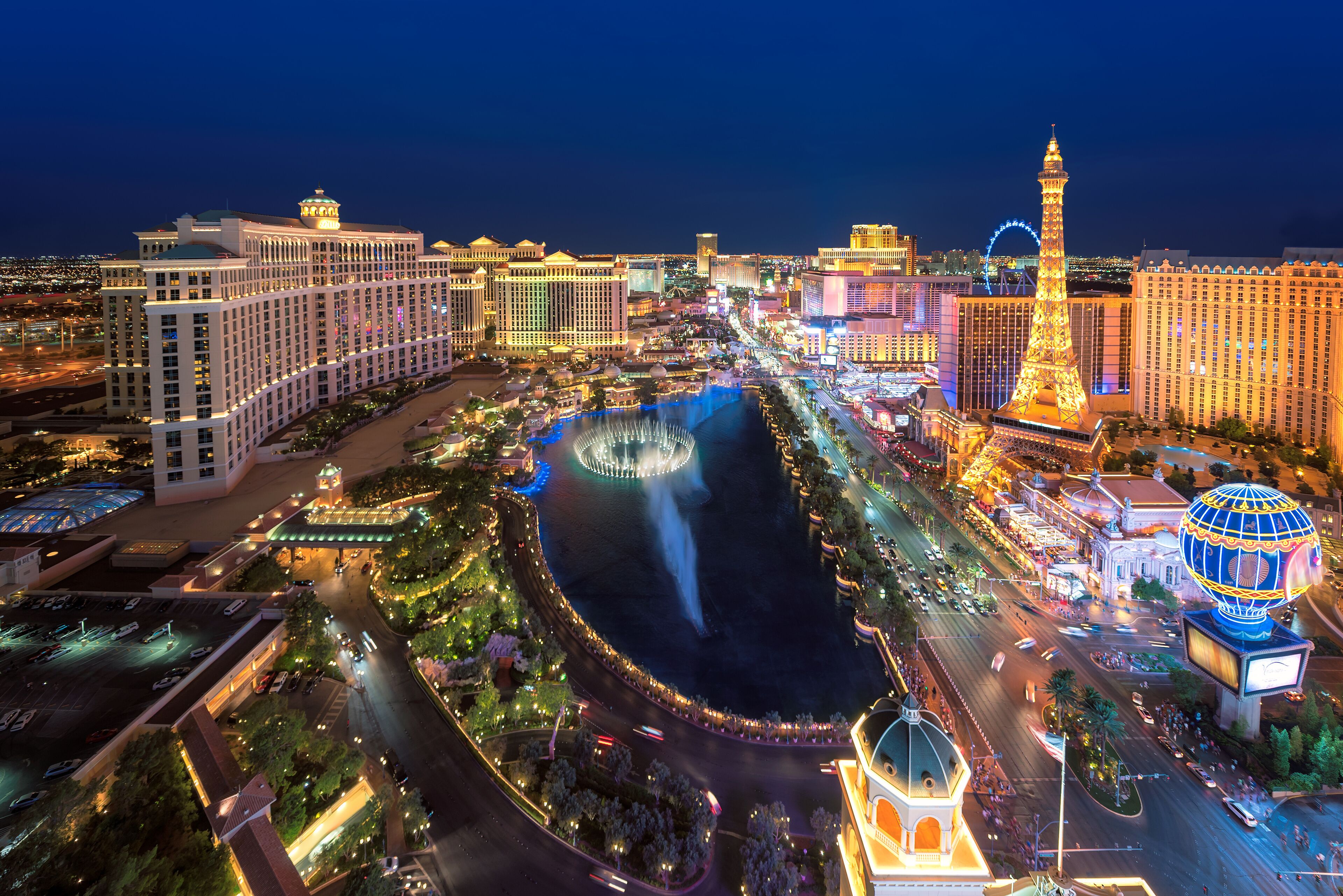 Las Vegas strip as seen at night